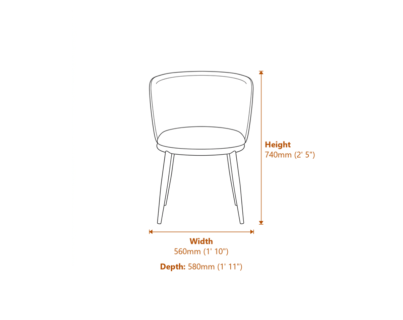 Dining Chairs Dimensions Diagram