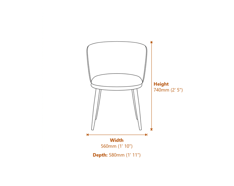 Dining Chairs Dimensions Diagram