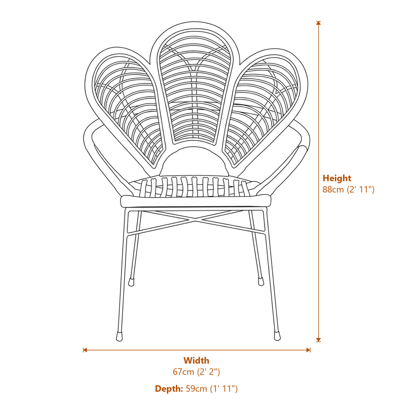 Armchairs Dimensions Diagram