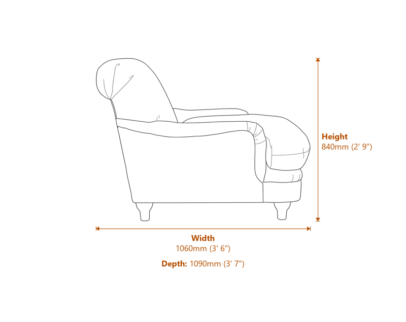 Armchairs Dimensions Diagram