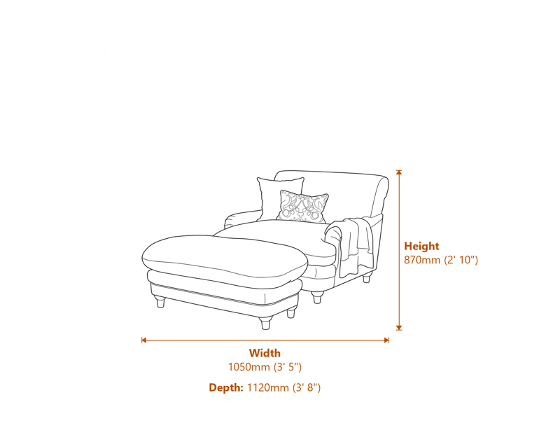 Armchairs Dimensions Diagram