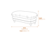 Plumpton Footstool Duck Egg Blue Weave Dimensions Diagram