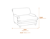Plumpton Chair Grey Velvet Dimensions Diagram
