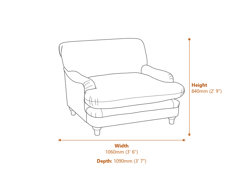 Armchairs Dimensions Diagram