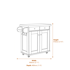 Portland Kitchen Island White Dimensions Diagram