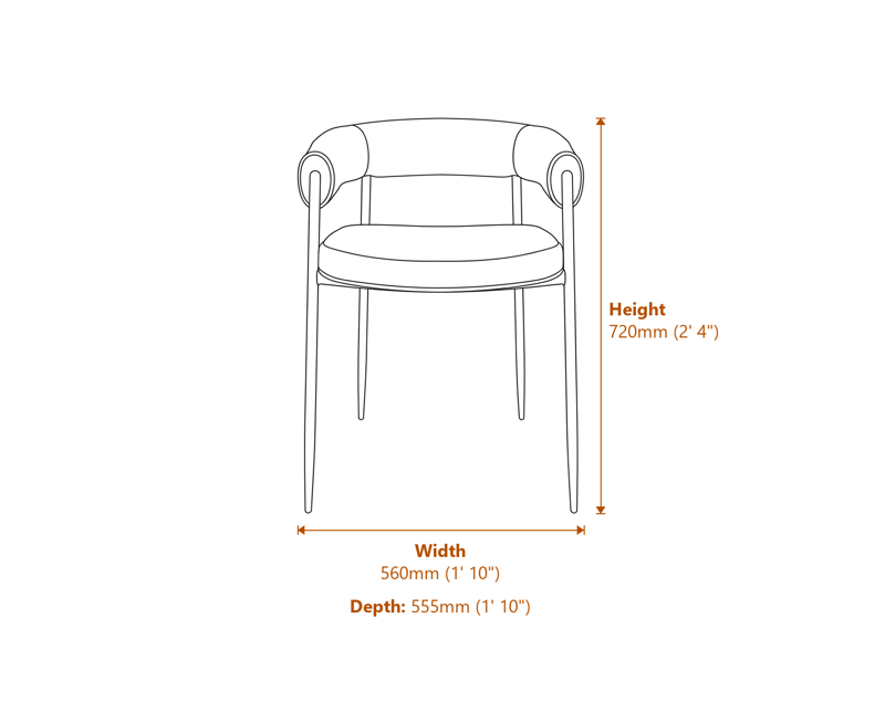 Dining Chairs Dimensions Diagram