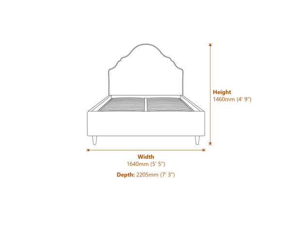 Quince Onyx King Size Dimensions Diagram