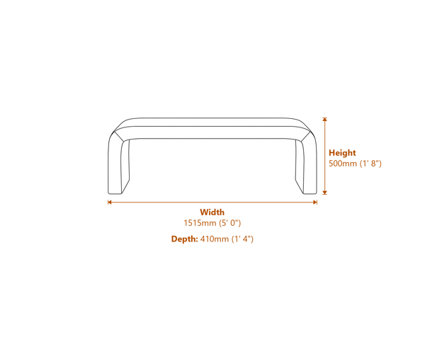 Ren Basil Bench Dimensions Diagram