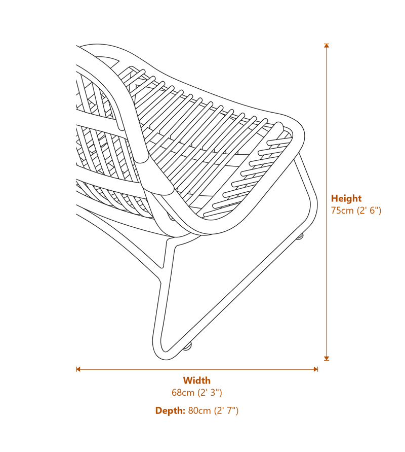 Armchairs Dimensions Diagram