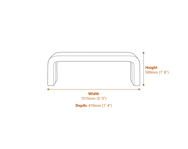 Ren Black Bench Dimensions Diagram