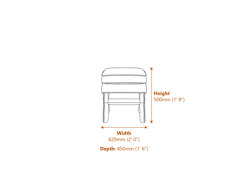 Footstools Dimensions Diagram
