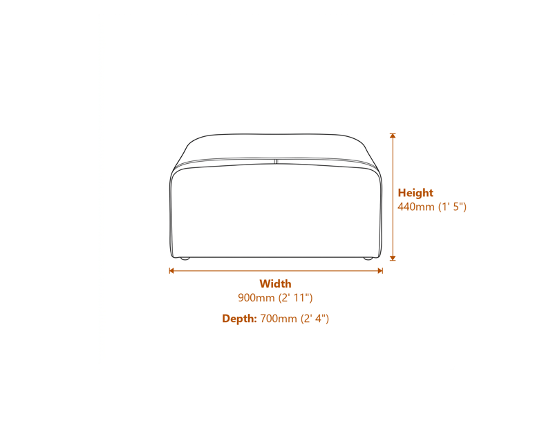 Footstools Dimensions Diagram