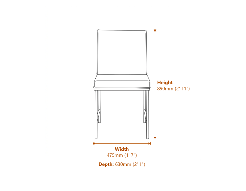 Dining Chairs Dimensions Diagram
