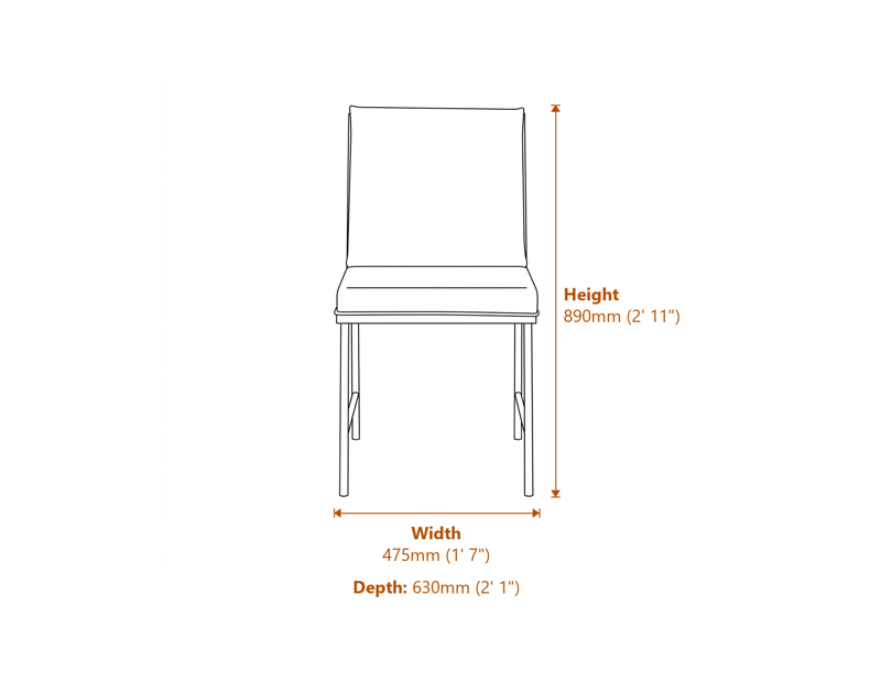 Dining Chairs Dimensions Diagram