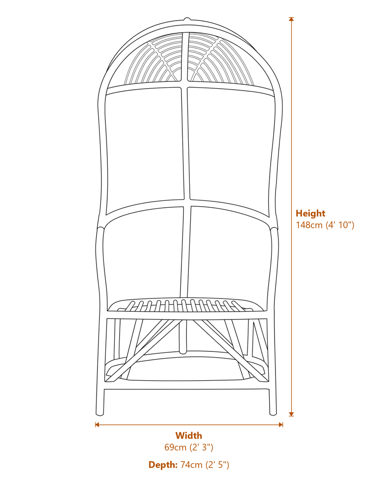 Garden Sofas & Chairs Dimensions Diagram
