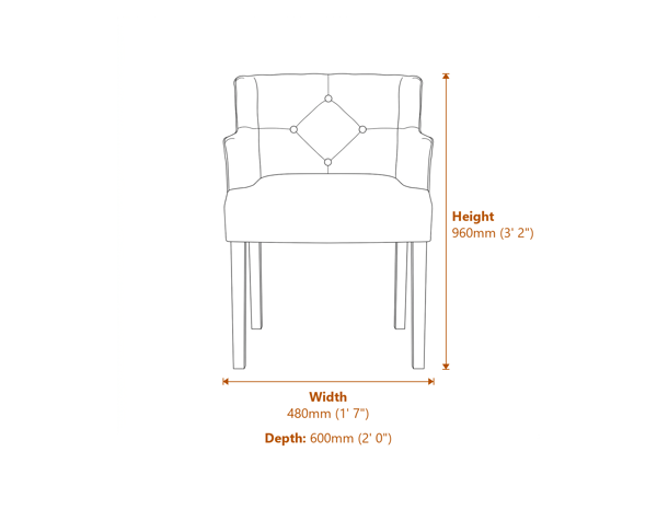 Shay Stone Winged Counter Stool Dimensions Diagram