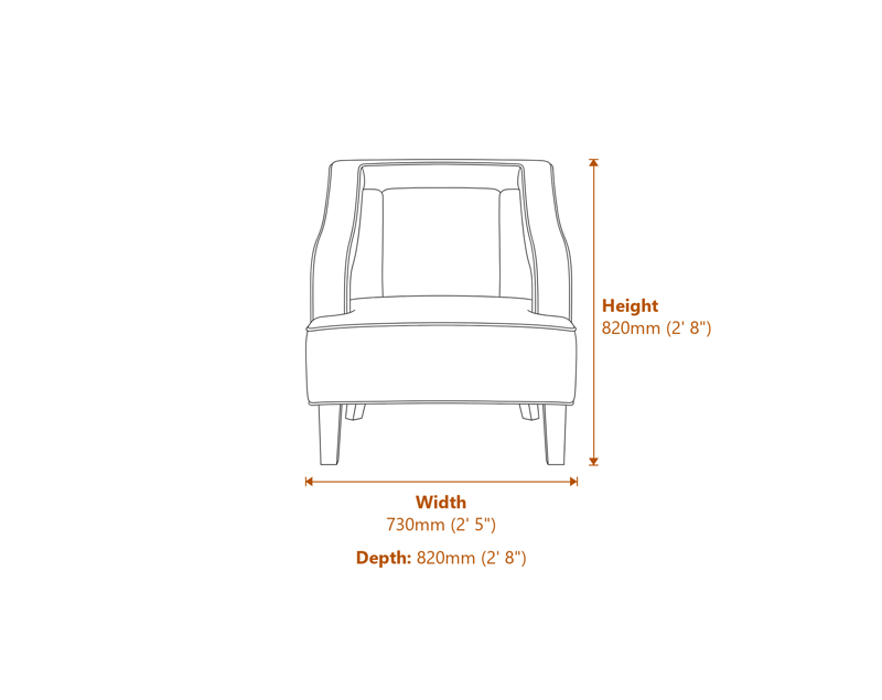 Armchairs Dimensions Diagram