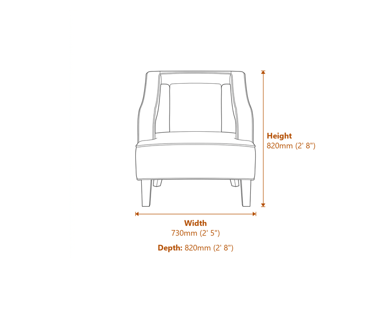 Armchairs Dimensions Diagram