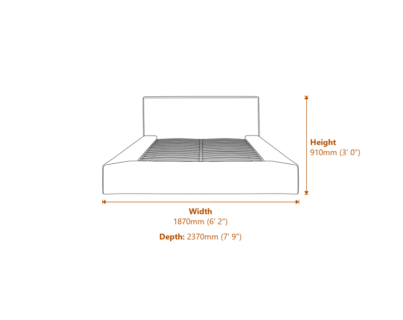Beds & Bed Frames Dimensions Diagram