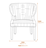 Manado Wicker Chair Dimensions Diagram