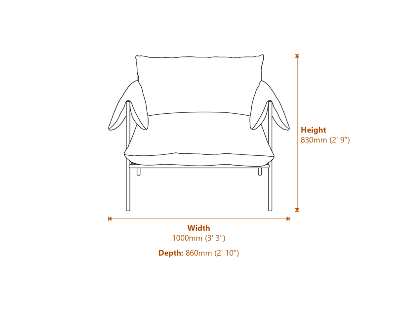 Armchairs Dimensions Diagram