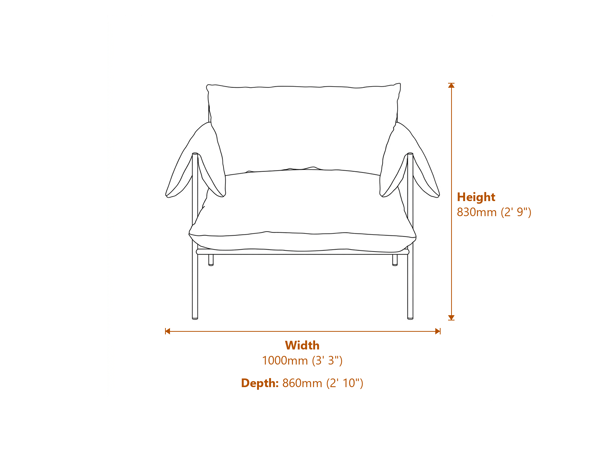 Wardour White Chair Dimensions Diagram