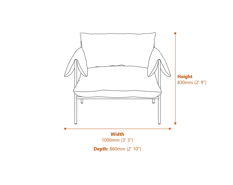 Armchairs Dimensions Diagram