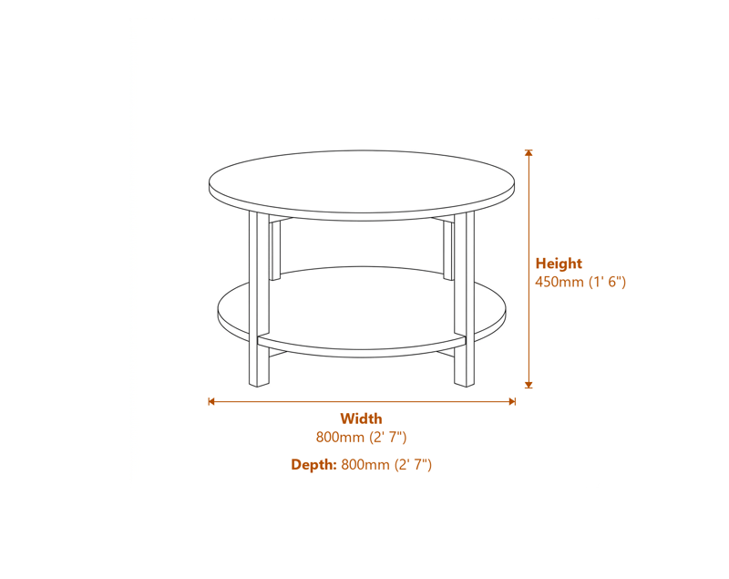 Coffee Tables Dimensions Diagram