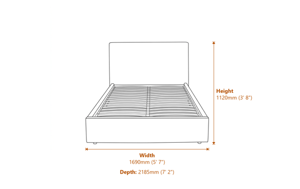 Wilder Antique White King Size Bed Dimensions Diagram
