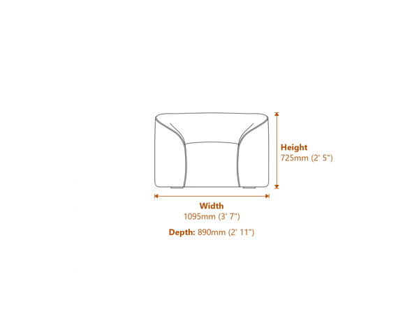 Zuma Black Chair Dimensions Diagram