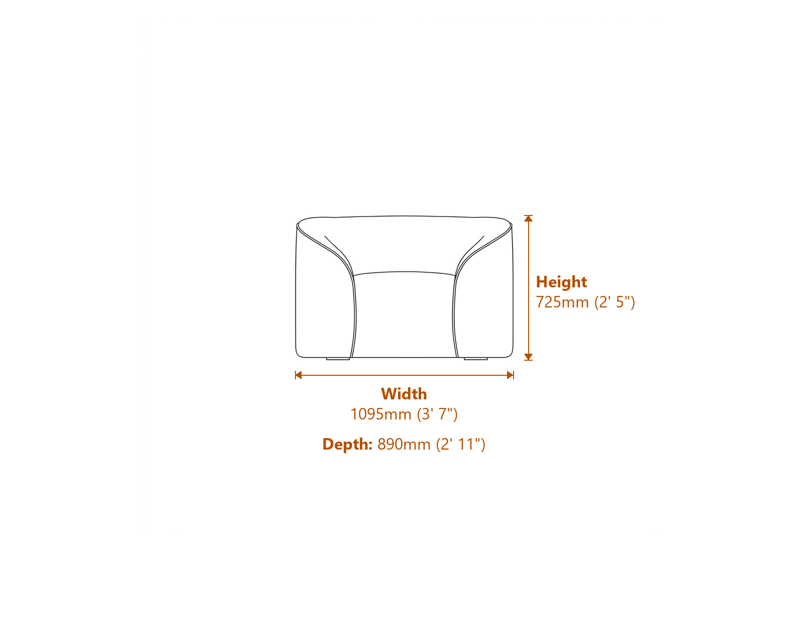 Armchairs Dimensions Diagram