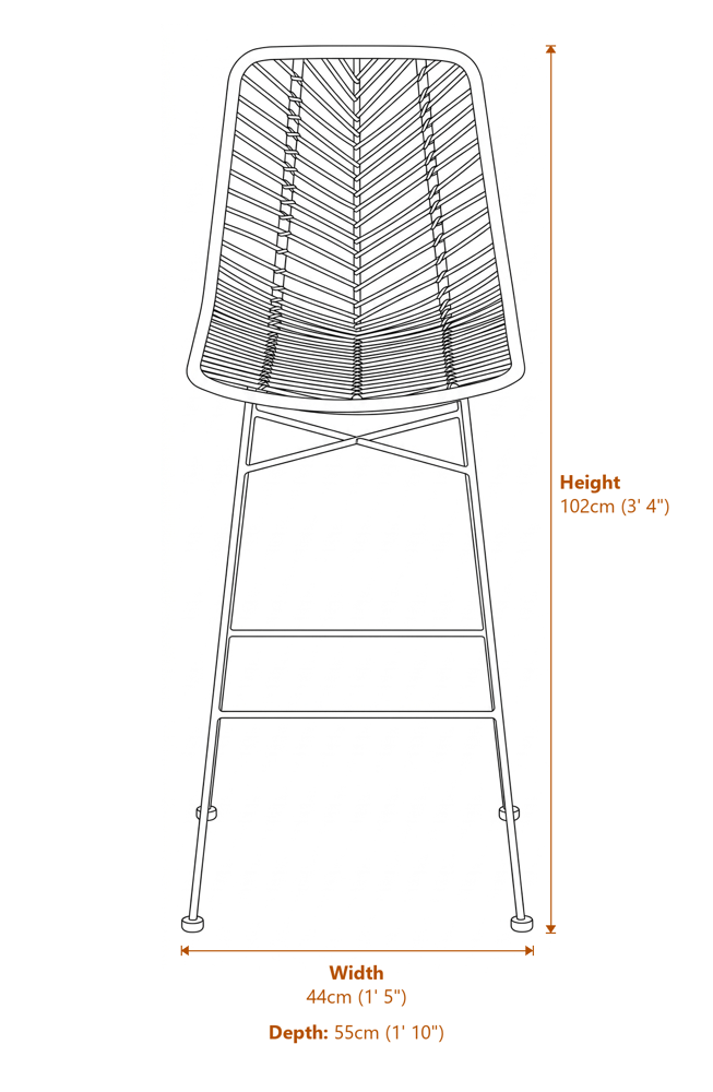 Bar Stools Dimensions Diagram