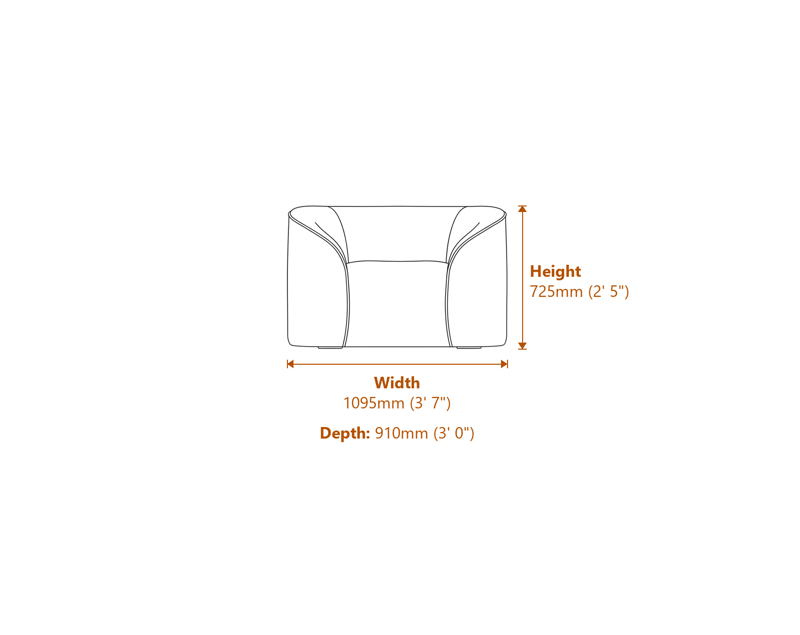 Armchairs Dimensions Diagram