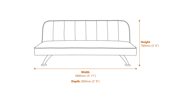 Brighton Sofa Bed Grey Dimensions Diagram