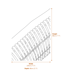 Manado Natural Rattan Bench Dimensions Diagram