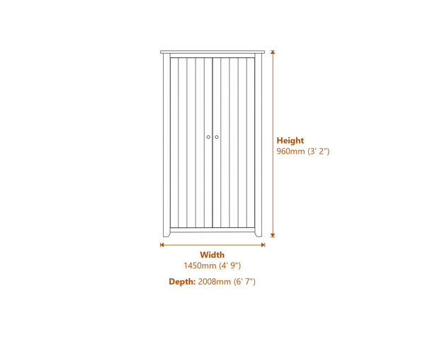 Havana White Double Bed Dimensions Diagram