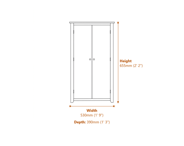 Havana White Bedside Cabinet Dimensions Diagram