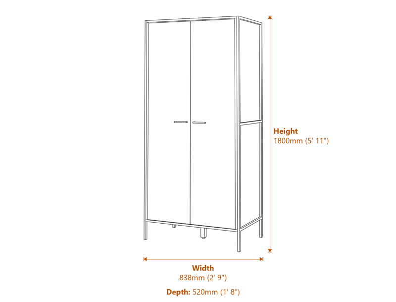 Wardrobes Dimensions Diagram