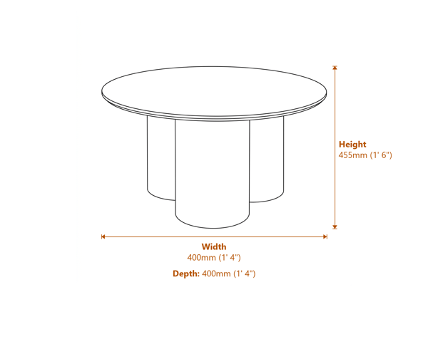 Lane Blonde Side Table Dimensions Diagram