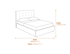 5'0 Lucca Kingsize Bed Grey Dimensions Diagram