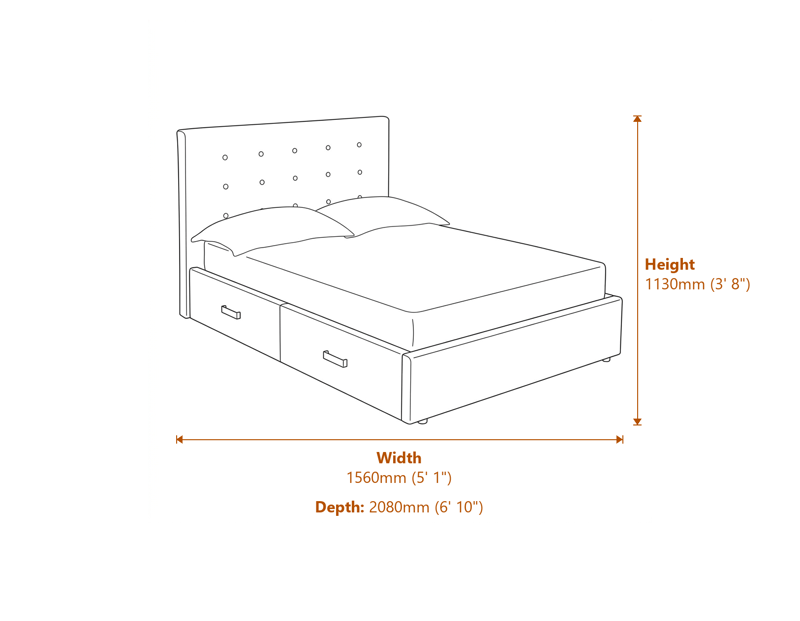 Beds & Bed Frames Dimensions Diagram