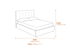 5'0 Lucca Kingsize Plus Bed Grey Dimensions Diagram