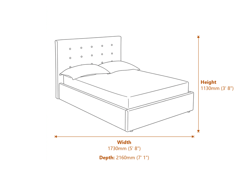 Beds & Bed Frames Dimensions Diagram