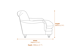 Plumpton Chair Peacock Blue Velvet Dimensions Diagram