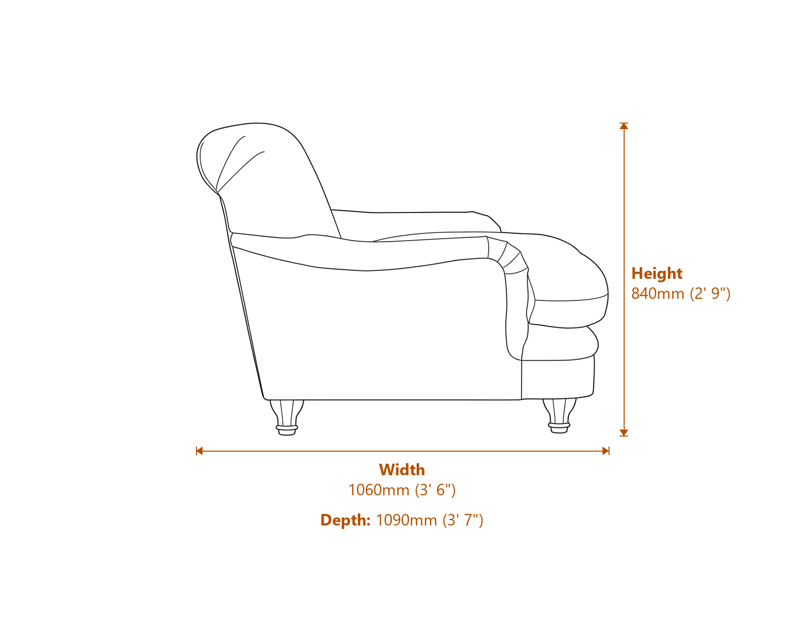 Armchairs Dimensions Diagram