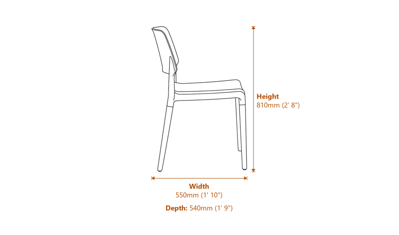 Dining Chairs Dimensions Diagram