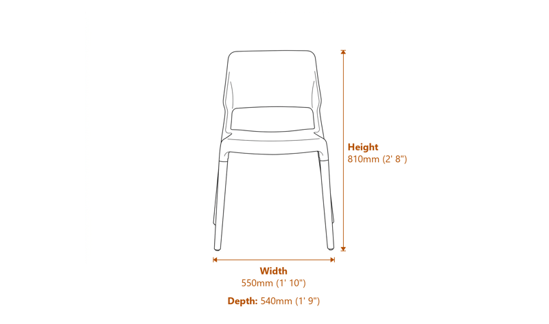 Dining Chairs Dimensions Diagram