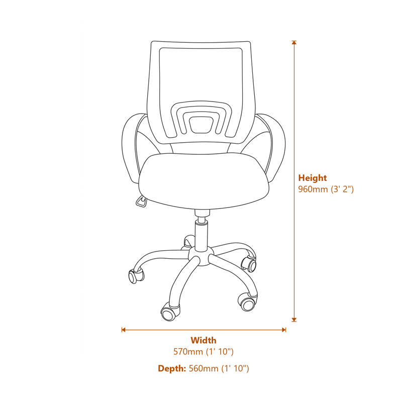 Office Chairs Dimensions Diagram