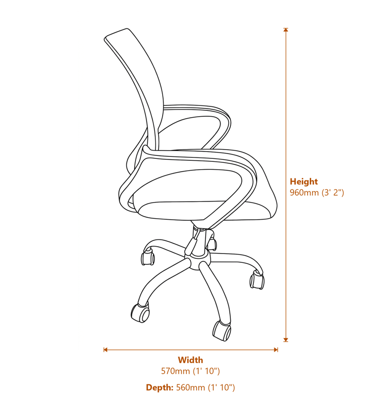 Office Chairs Dimensions Diagram