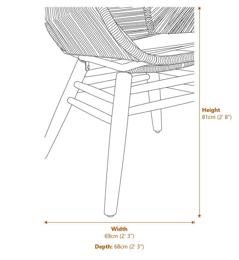 Armchairs Dimensions Diagram